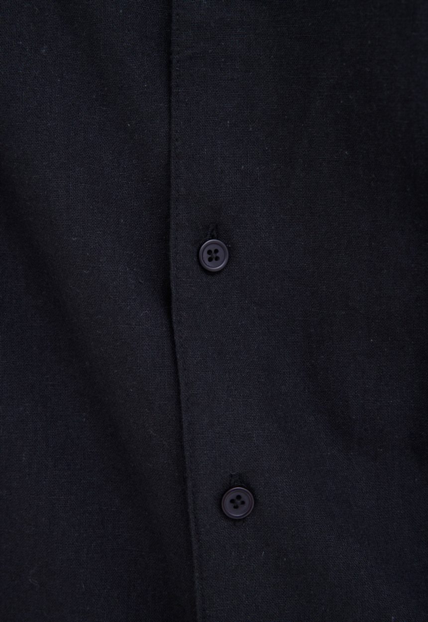 Jac + Jack Christopher Cotton Linen Shirt - Black